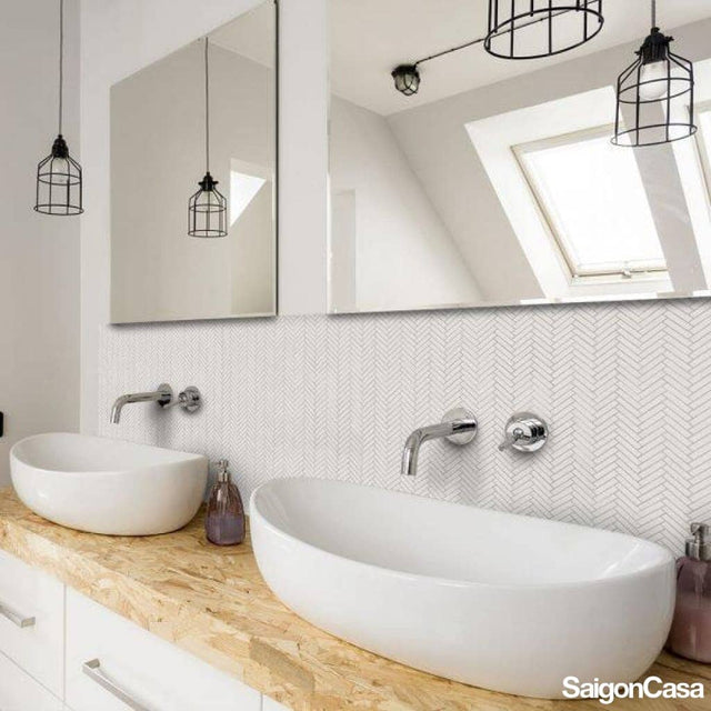 Mosaic Đá Tự Nhiên Vis White