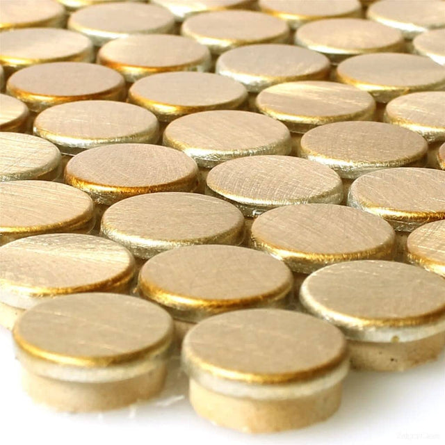 Mosaic Kim Loại Đồng Xu Vàng Building Materials