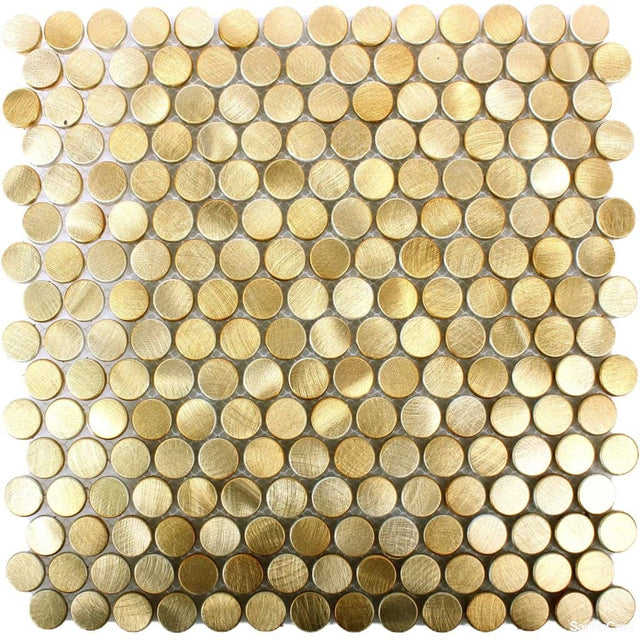 Mosaic Kim Loại Đồng Xu Vàng Building Materials
