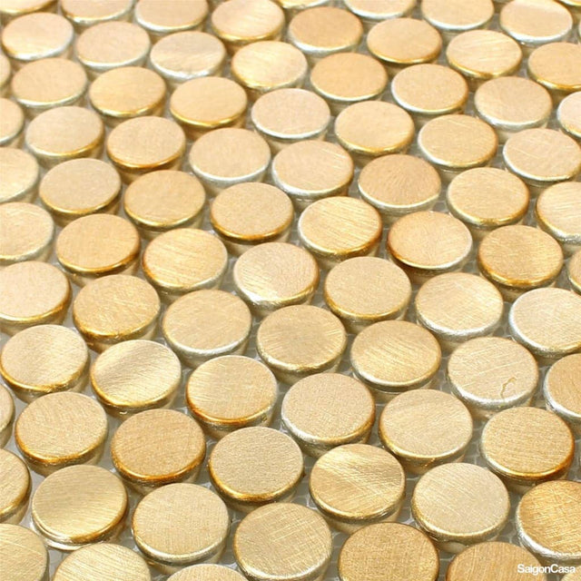 Mosaic Kim Loại Đồng Xu Vàng Building Materials