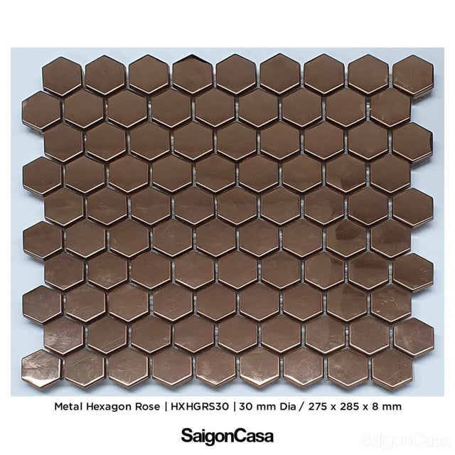 Mosaic Kim Loại Lục Giác Metal Hexagon - SaigonCasa | Curated Surfaces & Contemporary Living