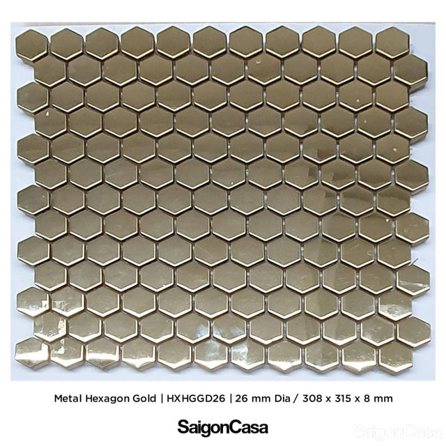 Mosaic Kim Loại Lục Giác Metal Hexagon - SaigonCasa | Curated Surfaces & Contemporary Living