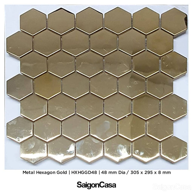 Mosaic Kim Loại Lục Giác Metal Hexagon - SaigonCasa | Curated Surfaces & Contemporary Living