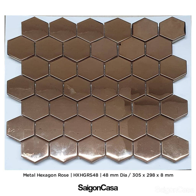 Mosaic Kim Loại Lục Giác Metal Hexagon - SaigonCasa | Curated Surfaces & Contemporary Living