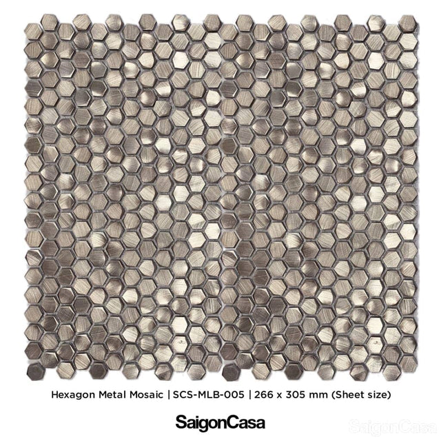 Mosaic Kim Loại Lục Giác Metal Hexagon - SaigonCasa | Curated Surfaces & Contemporary Living