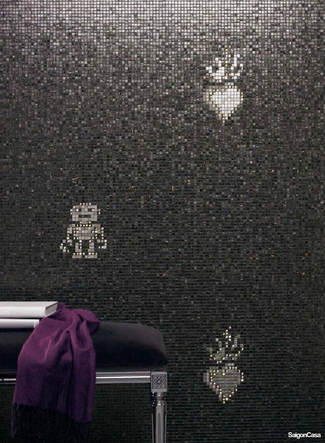Mosaic Thủy Tinh Bisazza Hearts & Robots - SaigonCasa | Curated Surfaces & Contemporary Living