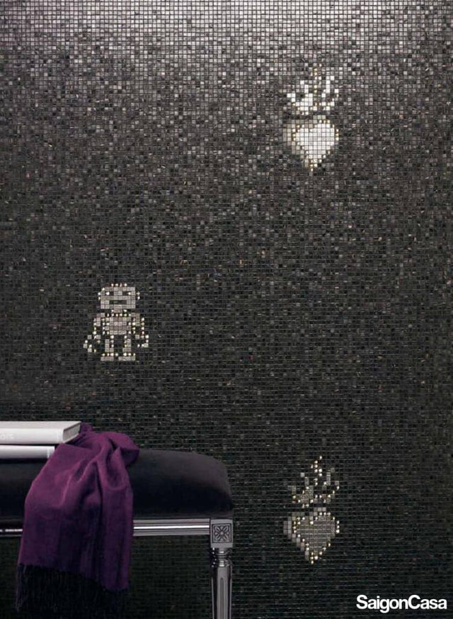 Mosaic Bisazza Hearts & Robots