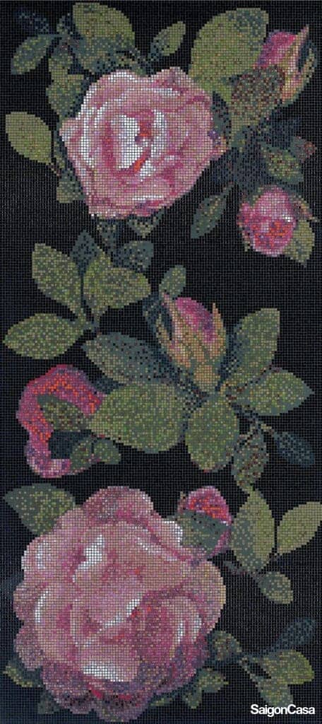 Mosaic Thủy Tinh Bisazza Spring Rose Nero - SaigonCasa | Curated Surfaces & Contemporary Living
