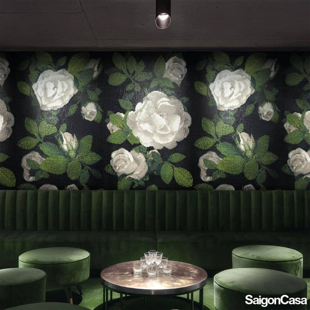 Mosaic Thủy Tinh Bisazza Spring Rose Nero - SaigonCasa | Curated Surfaces & Contemporary Living
