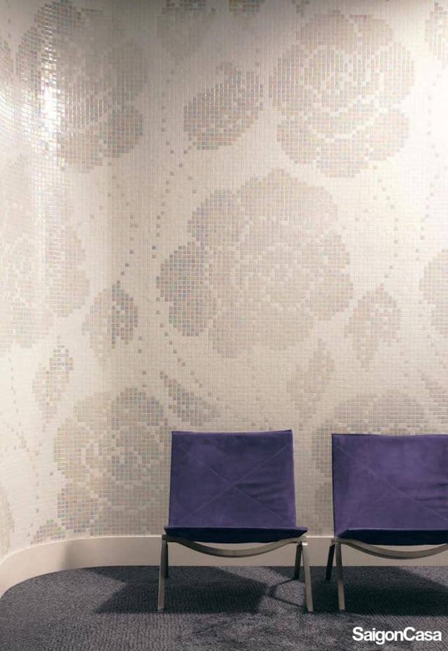 Mosaic Thủy Tinh Bisazza Winter Flowers Bianco - SaigonCasa | Curated Surfaces & Contemporary Living