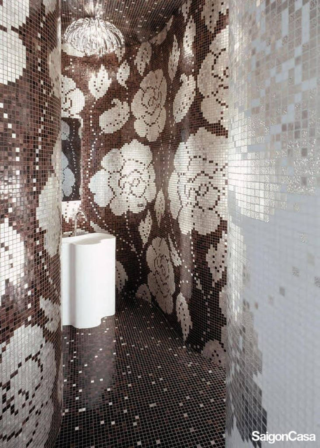 mosaic thủy tinh bisazza winter flower