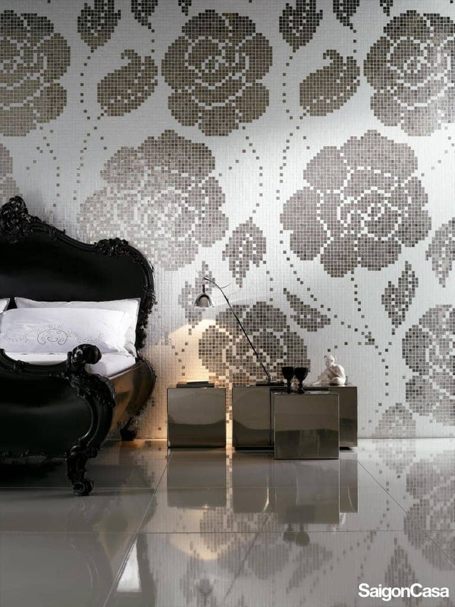 mosaic thủy tinh bisazza winter flower