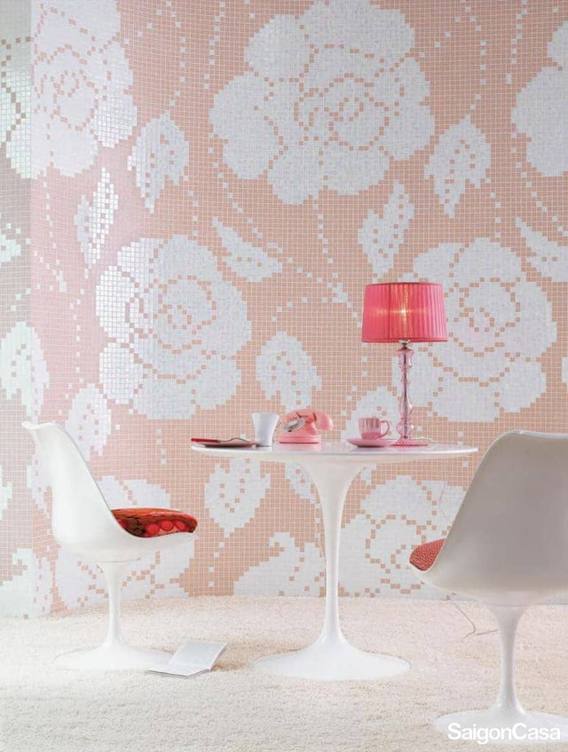 mosaic thủy tinh bisazza winter flower
