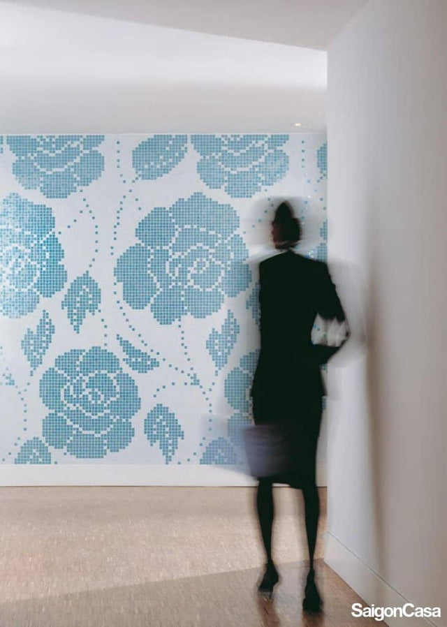 mosaic thủy tinh bisazza winter flower