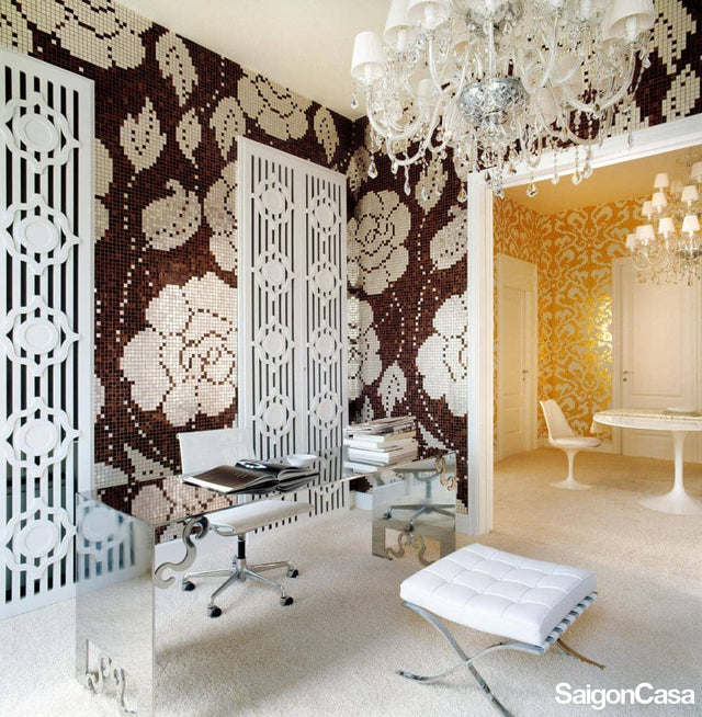 mosaic thủy tinh bisazza winter flower