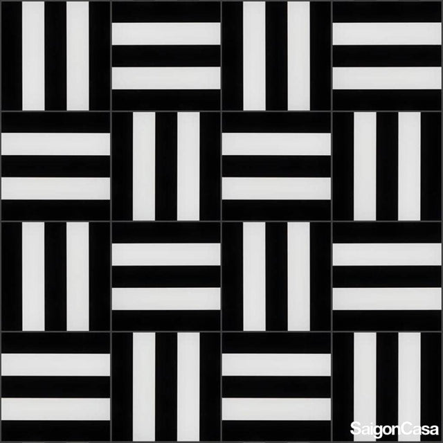 Patchwork B&W Stripes - SaigonCasa | Curated Surfaces & Contemporary Living