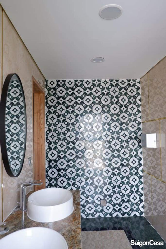 Mosaic Đá Marble Star & Circle - SaigonCasa | Curated Surfaces & Contemporary Living