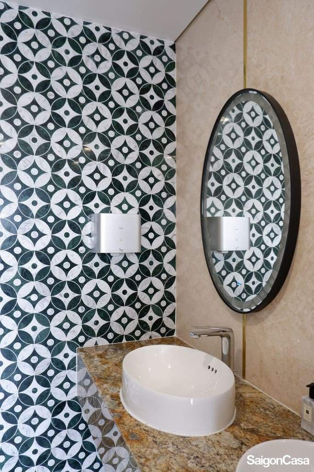 Mosaic Đá Marble Star & Circle - SaigonCasa | Curated Surfaces & Contemporary Living