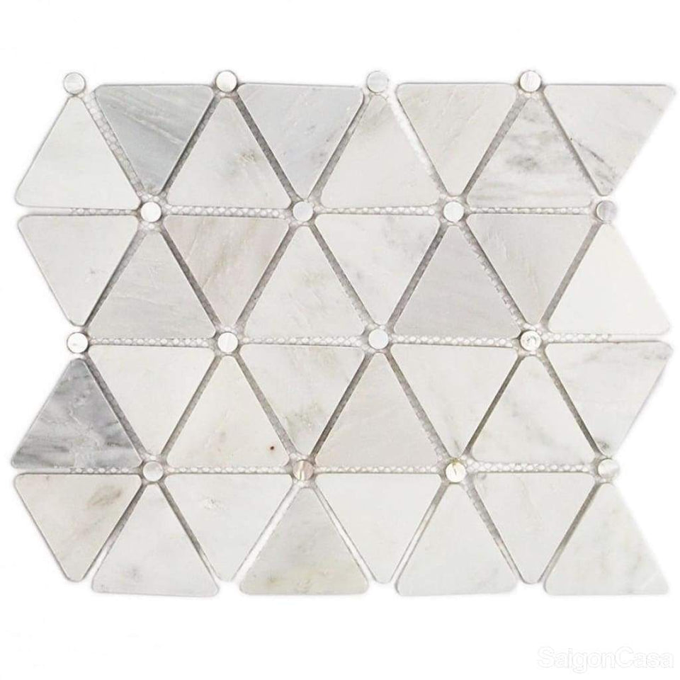 Đá marble Triangle White & Round