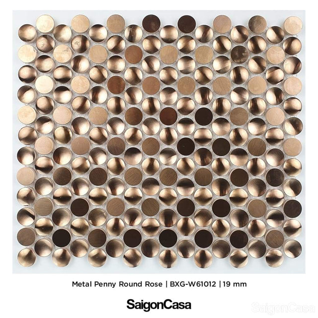 Mosaic Kim Loại Tròn - Metal Penny Round - SaigonCasa | Curated Surfaces & Contemporary Living