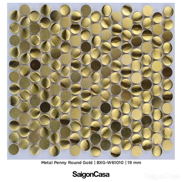 Mosaic Kim Loại Tròn - Metal Penny Round - SaigonCasa | Curated Surfaces & Contemporary Living