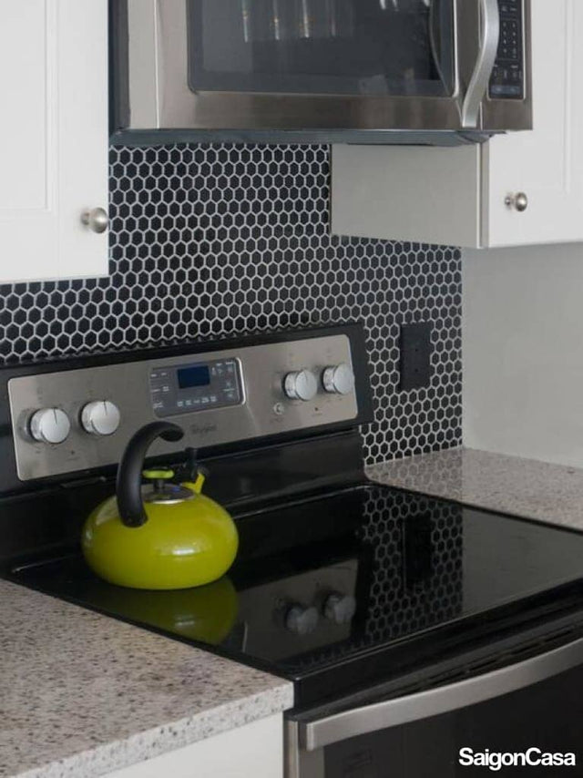 Mosaic Lục Giác Đen Trắng B&W - SaigonCasa | Curated Surfaces & Contemporary Living