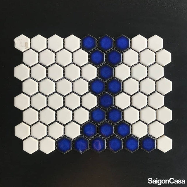 Mosaic Lục Giác Đen Trắng B&W - SaigonCasa | Curated Surfaces & Contemporary Living