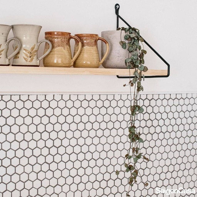 Mosaic Lục Giác Đen Trắng B&W - SaigonCasa | Curated Surfaces & Contemporary Living