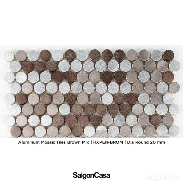 Mosaic Nhôm Hình Tròn - Aluminium Penny Round Mosaic - SaigonCasa | Curated Surfaces & Contemporary Living