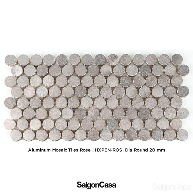 Mosaic Nhôm Hình Tròn - Aluminium Penny Round Mosaic - SaigonCasa | Curated Surfaces & Contemporary Living