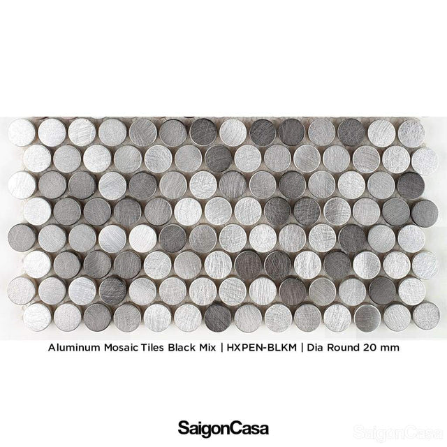 Mosaic Nhôm Hình Tròn - Aluminium Penny Round Mosaic - SaigonCasa | Curated Surfaces & Contemporary Living