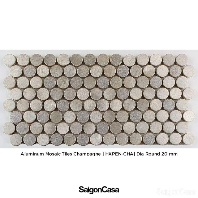 Mosaic Nhôm Hình Tròn - Aluminium Penny Round Mosaic - SaigonCasa | Curated Surfaces & Contemporary Living