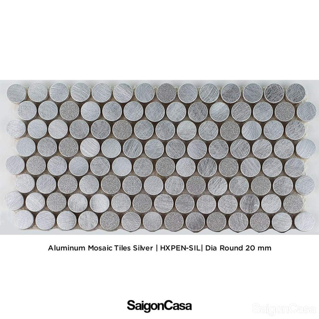 Mosaic Nhôm Hình Tròn - Aluminium Penny Round Mosaic - SaigonCasa | Curated Surfaces & Contemporary Living