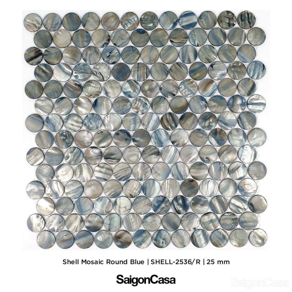 mosaic vỏ sò hình tròn
