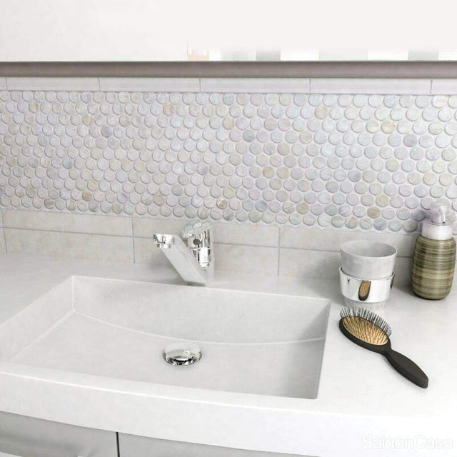 Mosaic Vỏ Sò Hình Tròn - SaigonCasa | Curated Surfaces & Contemporary Living
