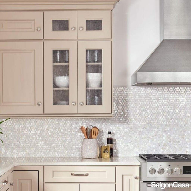 Mosaic Vỏ Sò Hình Tròn - SaigonCasa | Curated Surfaces & Contemporary Living