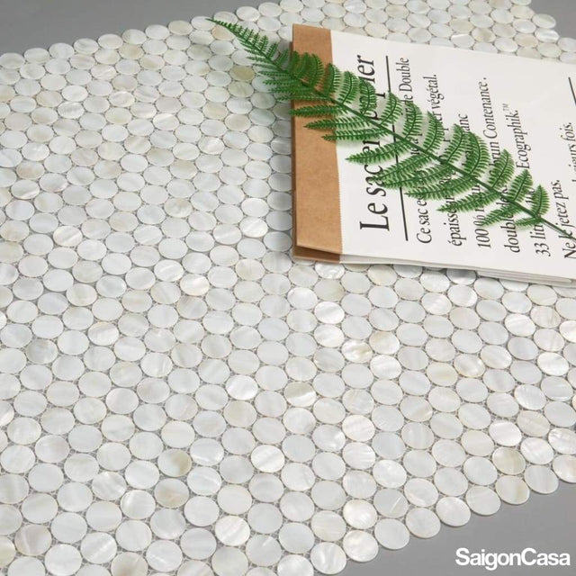 Mosaic Vỏ Sò Hình Tròn - SaigonCasa | Curated Surfaces & Contemporary Living
