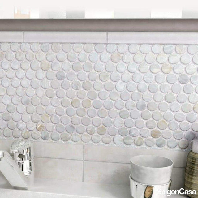 Mosaic Vỏ Sò Hình Tròn - SaigonCasa | Curated Surfaces & Contemporary Living