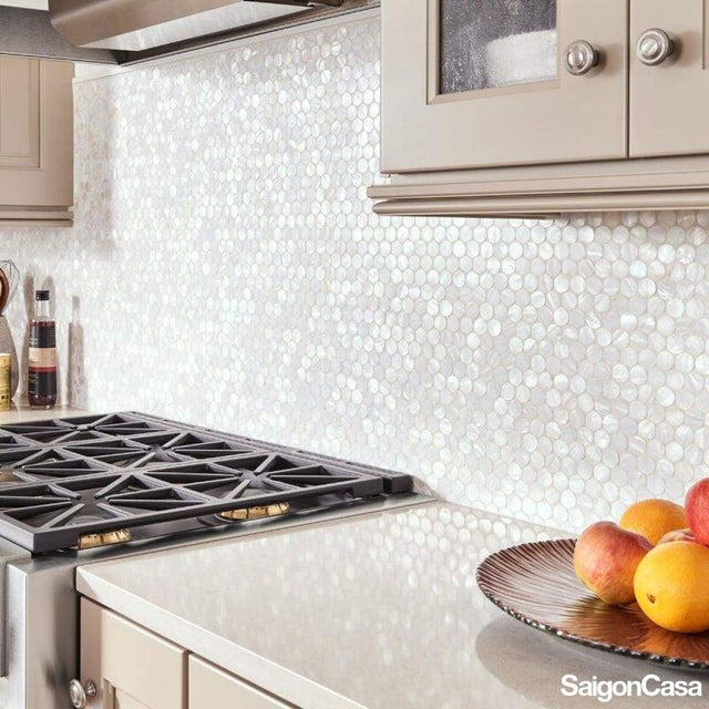 Mosaic Vỏ Sò Hình Tròn - SaigonCasa | Curated Surfaces & Contemporary Living