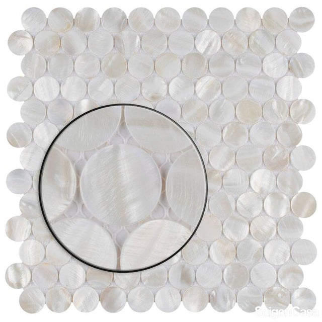 Mosaic Vỏ Sò Hình Tròn - SaigonCasa | Curated Surfaces & Contemporary Living
